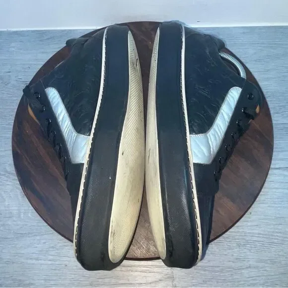 Louis Vuitton Men’s 8.5 Low Top Monogram Logo Leather Black Sneakers Shoes - Picture 8 of 10